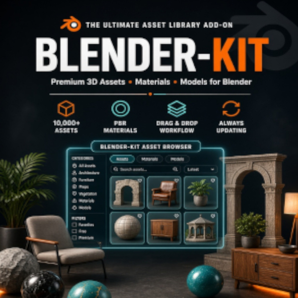 Akun Blender-kit Premium add-on untuk belnder 3D